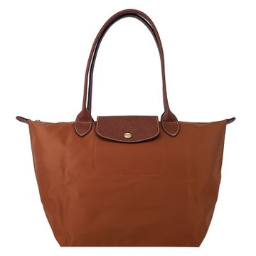 LONGCHAMP LE PLIAGE系列長把再生尼龍摺疊水餃包(中/白蘭地酒)