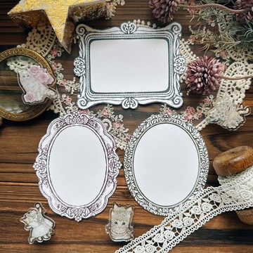 new / 維多利亞畫框拼貼卡 明信片 立體卡材料