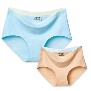 內褲 無痕全棉 拼色中腰提臀透氣性感三角褲 雪倫小舖