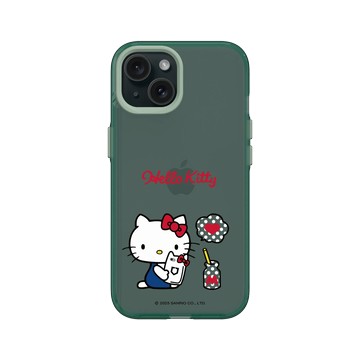 iPhone 15 Clear 憂墨綠 - 三麗鷗-Hello Kitty - 打電話