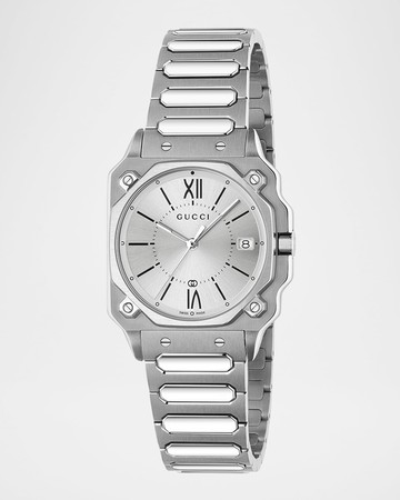 Stainless Steel G-Flat 30mm Bracelet Watch with Silver Dial