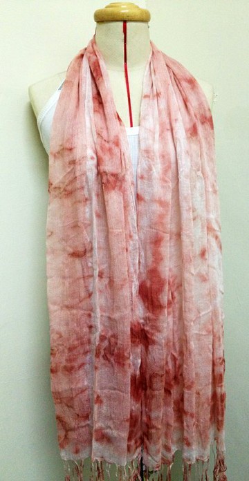 茜草染漸層棉質圍巾(夕陽雲海)