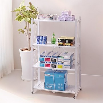 LIFE LANCE 鐵製可折疊多功能整理置物推車  4層  白色