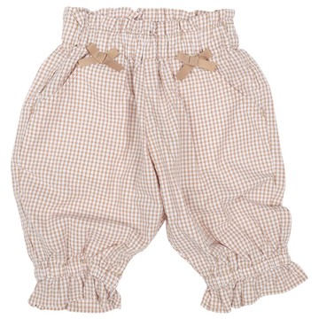 akachan honpo - 7分褲-格紋-淺卡其色