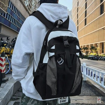 ✨ 限時下殺 ✨美式街頭休閒雙肩包男潮百搭工裝復古中性旅行揹包大容量學生書包