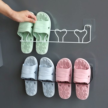 浴室拖鞋架墻壁壁掛式免打孔壁掛家用衛生間門后拖鞋鞋架掛式免釘
