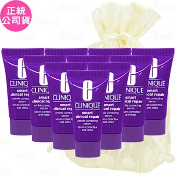 CLINIQUE 倩碧 天才激光修護煥膚精華(5ml)*10旅行袋組(公司貨)