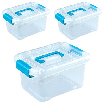 JOEKI 透明手提箱 特大號 + 蓋  透明色  3個  24 x 15.5 x 15cm