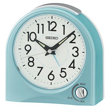 Seiko 精工 QHE204L 藍色 靜音 鬧鐘 指針式 桌面時鐘