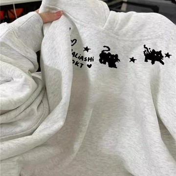 私服分享！巨好穿！ 韓系慵懶風 貓咪 長袖衛衣 設計感上衣 純棉帽t 韓國帽t 秋冬新款 復古帽踢 連帽衛衣 情侶裝衛衣