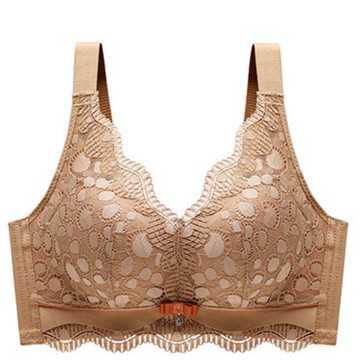 【Amhome】上薄下厚款大胸內衣蕾絲胸聚攏調整型收副乳大碼胸罩 # 115762(現貨+預購)