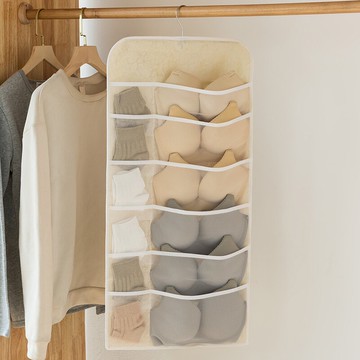 無紡布襪子內衣收納掛袋衣柜文胸收納袋墻面掛式雜物整理袋布藝大