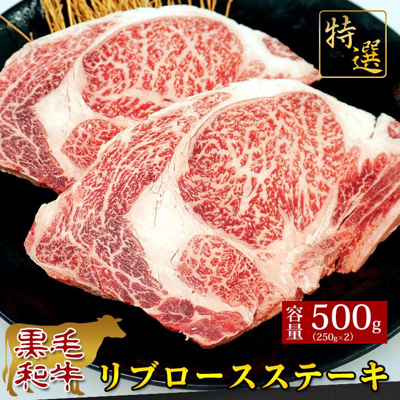 黒毛和牛 黒毛和牛 特選 A4 リブロースステーキ 500g 250g 2枚 お肉 肉 送料無料 リブロース ステーキ 焼肉 BBQ バーベキュー ギフト