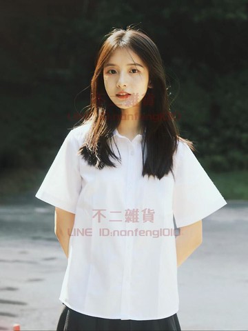短袖襯衫 夏季學院風立領內搭女寬松長袖百搭學生jk制服上衣【不二雜貨】