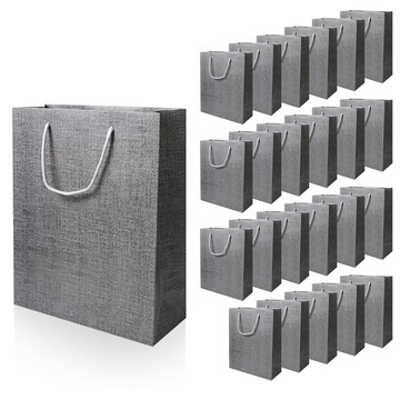 Lead Home 堅固塗層棉質素色購物袋 24入  灰色  24個  極小 (13 x 7 x 15 cm)