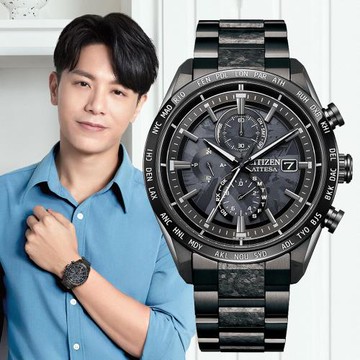 CITIZEN星辰 GENTS系列 韋禮安廣告配戴款 鈦金屬 光動能電波 計時腕錶 AT8287-62E