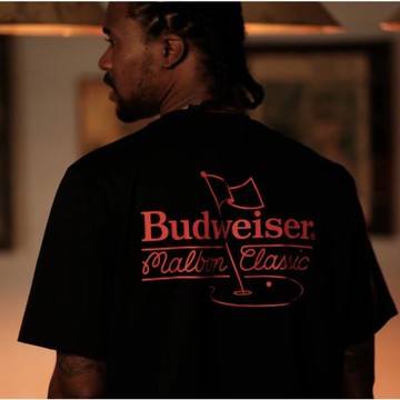 Budweiser聯名系列男女同款短袖高爾夫球服裝純棉上衣圓領T恤