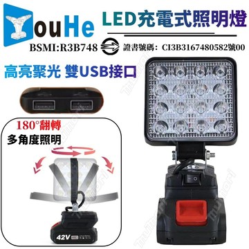 4吋照明燈LED燈 照明戶外 露營施工便捷 工業級燈 高亮度 18V鋰電池通用 工作燈 得偉款 米沃奇款 牧田款LED燈
