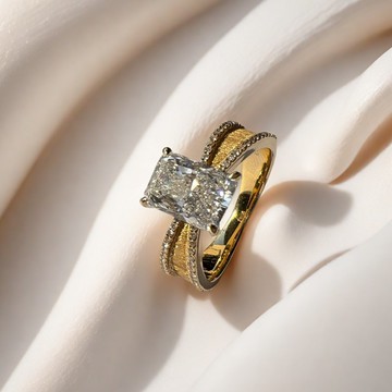 復古拉絲工藝鑽戒