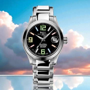 BALL 波爾 Engineer III Pioneer II 彩虹燈管機械腕錶-36mm NL9616C-S5CJ-BKR