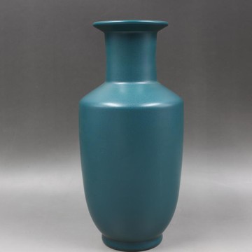 大清雍正年制孔雀綠釉棒槌瓶仿古老貨家居裝飾瓷器收藏古董古玩1入