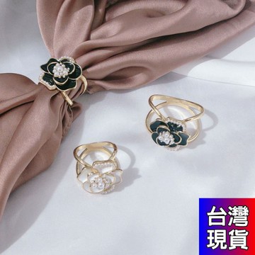 憶香許快樂購 山茶花 絲巾扣 高級 大衣 腰帶扣 圍巾 披肩扣環 時尚 打結扣 花朵 飾品