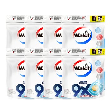 Walch 威露士9X抗菌#洗衣膠囊 補充包 60顆 x8袋 (箱購)