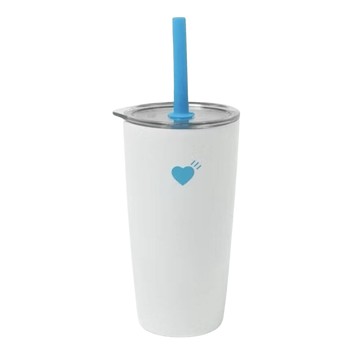 BLUE BOTTLE COMMUTER CUP WITH STRAW WHITE
