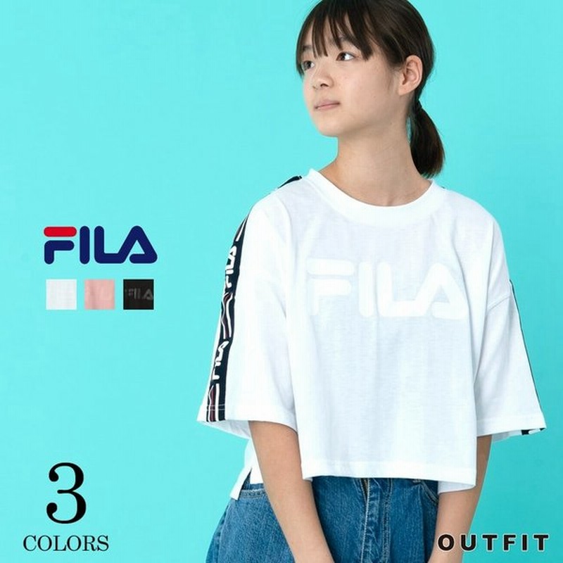 Fila フィラ レディース ショート丈ロゴニットテープtシャツ 高校生 中学生 小学生 スポーツブ 通販 Lineポイント最大get Lineショッピング