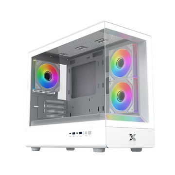 Xigmatek PURA ML Arctic 白色海景房機殼 M-ATX 附3顆ARGB風扇