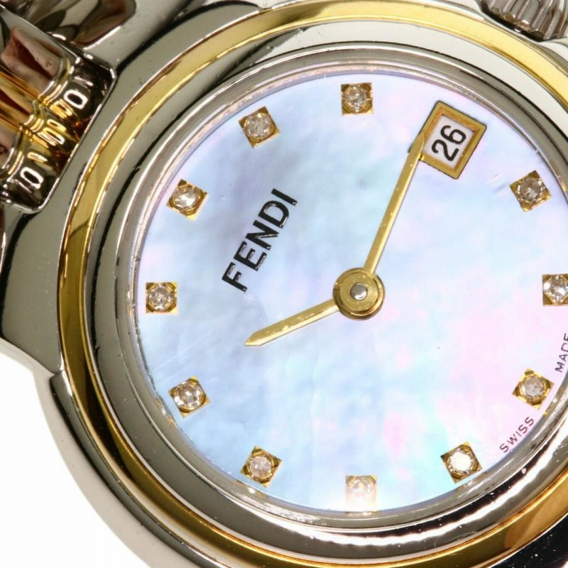 FENDI フェンディ 980L ラウンドフェイス 腕時計 ステンレススチール  