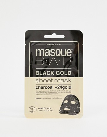 MasqueBAR Black Gold Charcoal & 24k Gold Sheet Mask-No colour