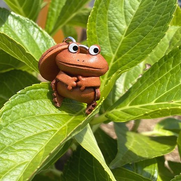青蛙 動物 迷你 真皮鑰匙圈 手作日本製 立體造型 VANCA