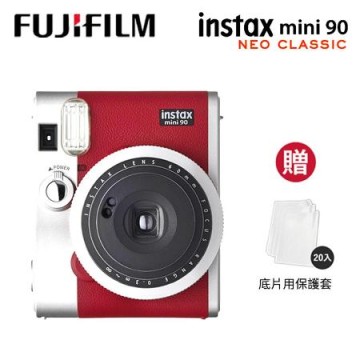 贈底片透明保護套20入】富士FUJIFILM Instax mini 90 拍立得相機紅色