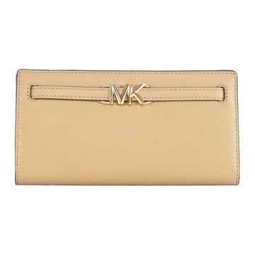 MICHAEL KORS - 荔枝紋皮革釦式長夾 (卡其)