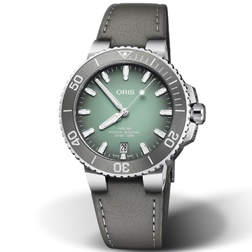 ORIS 豪利時 Aquis 時間之海 潛水300米日期機械錶-39.5mm 0173377324137-0752112FC