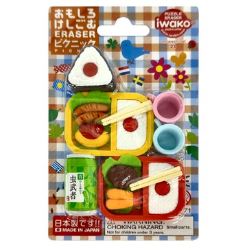 Iwako 造型橡皮擦 日本製造  飲料 + 便當 綜合色  1組