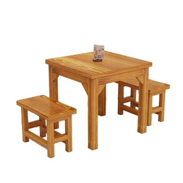 桌椅面館桌椅組合食堂實木碳化早餐燒烤商用餐館餐廳飯店餐飲店[DD010109]