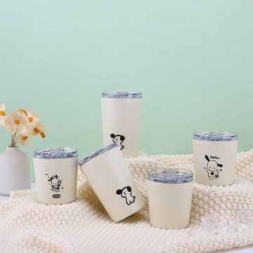 特惠🚀🚀✨韓式保溫杯 不鏽鋼 可愛小狗磨砂咖啡杯 情侶女生隨行便捷杯 喝水杯