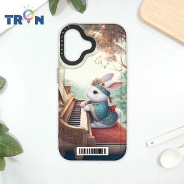 TRON IPhone 16 彈鋼琴的古風兔子 防摔太空載具殼 透黑 軟硬 手機殼