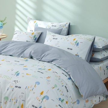 雙人薄被套/美國棉授權品牌 / 小農場 [鴻宇] 台灣製 - 2333藍