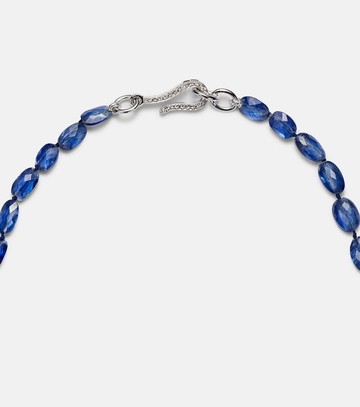 Ileana Makri 18kt white gold beaded necklace with kyanite and diamonds