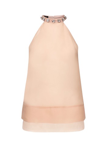 Pinko Top With Jewel Embroidery On The Neck