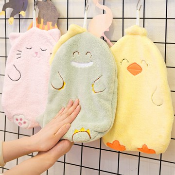 可愛創意擦手巾掛式毛巾韓國廚房衛生間北歐搽手強力吸水厚珊瑚絨