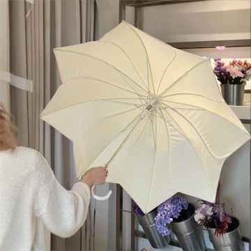 花瓣雨傘晴雨兩用長柄學生女2026新款高顏值防曬紫外線風遮太陽傘