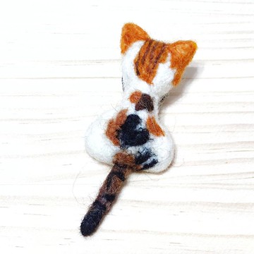 三花貓背影- 羊毛氈 - 別針