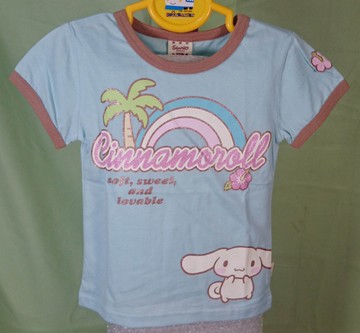 【震撼精品百貨】大耳狗 Cinnamoroll喜拿狗~短T_扶桑花_藍