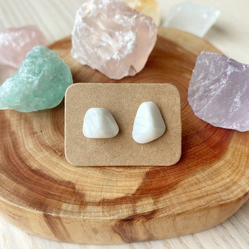 石光-天然礦石耳環-白松石01