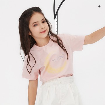 GIORDANO 童裝星空印花純棉短袖上衣 - 11 桃皮絨粉