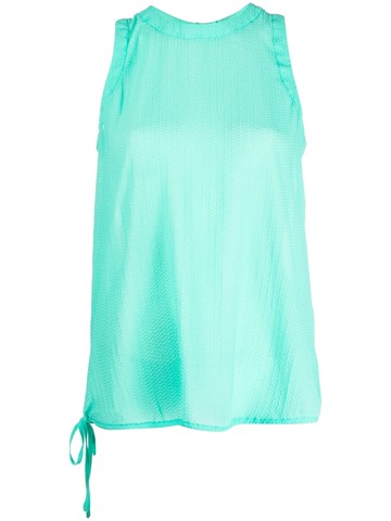 Essentiel Antwerp - drawstring-detail tank top - women - Polyester/Recycled Polyester - 36 - Green